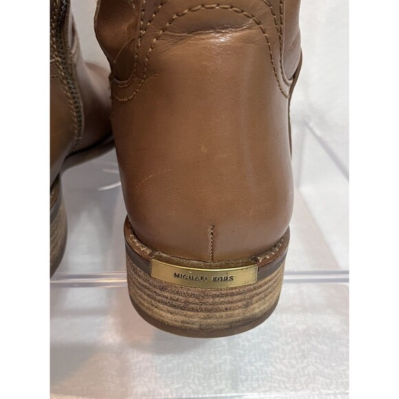 NEW Michael Kors Dora MK Knee High Leather Riding Boots Women 8.5 Brown*READ* - Picture 6 of 11